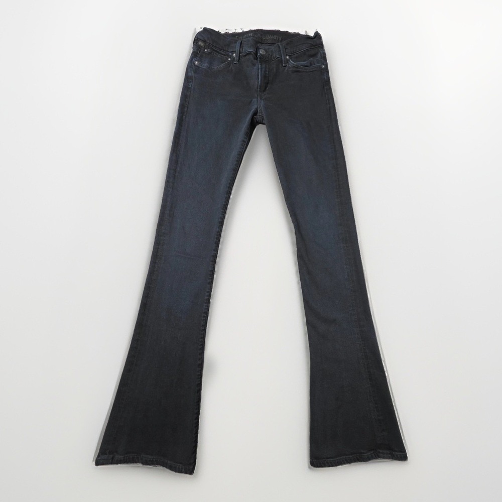 Citizens of Humanity Flare Jeans Women 27 Black Denim Low-Rise Dark Wash Stretch